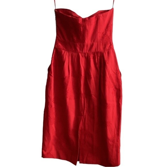 McQ by Alexander McQueen Red Strapless Dress - Picture 2 of 10